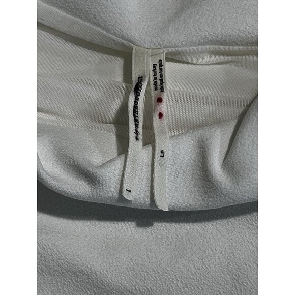 Anthropologie The Maya Ruched Cowl Neck Dress White Wedding Petite Large Formal - Picture 9 of 14